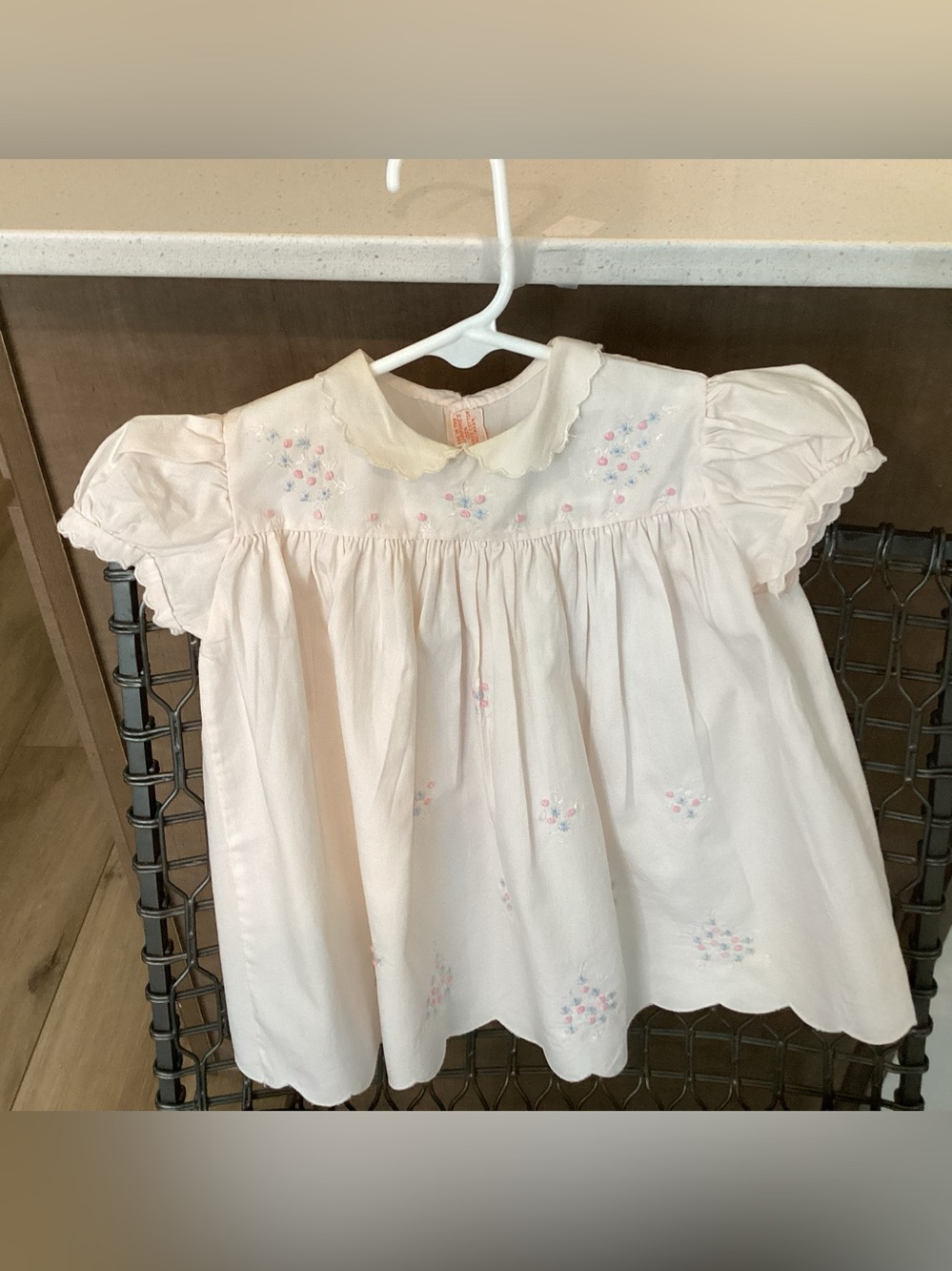 Vtg. Baby Tog, Baby Bliss or Nannette Heirloom style baby dress. Light pink